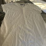 Lands' End  White V-Neck textured maxi dress or beach cover up with pockets size L Photo 2