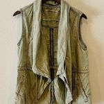 Max jeans Olive Green Tencel Drape Front Vest Photo 3