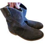 EWU Women's Grey Leather Ankle Boots Casual Western Style Low Heel Size 9 Gray Photo 4