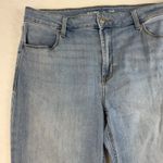 Old Navy  Size 14 Jean High Waisted Rise WOW Flare Blue Denim Light Wash Grunge Photo 3