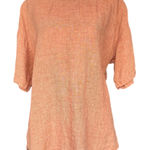 Eileen Fisher  Orange Short Sleeve 100%‎ Linen Top Sz M Photo 0