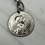 Coin Charm Silver Tone Metal Chain Link Belt Small (S) Classical Y2K Edgy ā” Photo 2