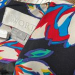 Vintage Silk Rainbow Floral Tulip Print Wrap Dress Black Size 4 Photo 8