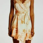 Guess Margo Floral-Print Wrap Tie Front Dress Kula Blooms Print Orange Satin (S) Photo 1