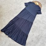 NWOT Saint+Sofia Greenwich Asymmetric Short Sleeve Maxi Dress Flowy Navy Blue Size 10 Photo 8