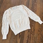 Madewell  Cream wool/cotton Knit Sweater with Lace Sleeves, XS Photo 0