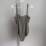 Nip Tuck Swim One Piece Ruched Swimsuit Black White‎ Striped Size 10 Photo 5