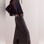Free People NWT Astoria Vegan Maxi Skirt in Charcoal Photo 4