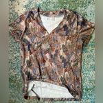 Vintage Frayne woodland knit short sleeve blouse, size medium Brown Photo 6