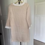 NWT Livro New Mini Kaftan Tan Linen Dress White V Neck Size XS Photo 3