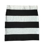 Gap New Mini Pencil Skirt XS 0 2 Black Gray Rugby Stripe Cotton Jersey Bodycon Photo 3