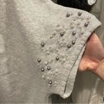 Catherine Malandrino  gym gray batwing short sleeve sweatshirt pearls oversized Photo 5