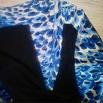 Tibi New York 100% silk blue cheetah print office skirt Photo 6