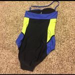 ❤️ Sporty Neon One Piece Swimsuit Blue Size XS Photo 2