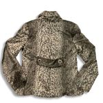 BKE Jacket Womens L Animal Print Faux Fur Gray Peacoat Double Breasted Cheetah Photo 1