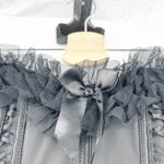 Torrid  Womens Whimsigoth Victorian‎ Mesh Ruffled Bow Corset Top Size 2X Black Photo 2