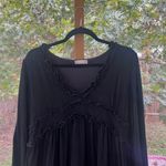 Altar'd State  Black Ruffled Long Sleeve Mini Dress Size M Photo 2