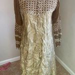 Pakistani Indian Desi Party Wear Maxi Dress (Flawed) Refer to pics Color Green Photo 0