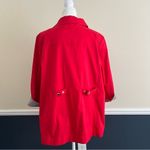 Ming Wang  Lightweight Trench Jacket in Red Full Zip Photo 4