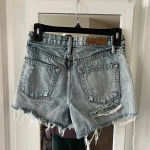 GRLFRND  Helena Distressed Denim Shorts
Size: 24 Photo 5