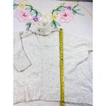 Loft  Petite Cream Speckled Knit Turtleneck Poncho Style Sweater Top Photo 2