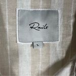 Rails  Tan White Cito Shore‎ Stripe Short Sleeve Linen Top Photo 2