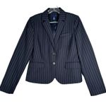 J Crew Blazer Women 6 Navy Blue Striped Jacket Preppy Academia Corpcore Polished Photo 0