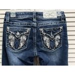 Miss Me  Crop Denim Jeans Sequins/Embroidered/Gems Logo Size 27‎ Western/Boho Photo 3