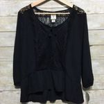 Self Esteem  Eyelash Lace Trim Hi-lo Blouse Size medium Photo 1