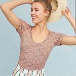 Anthropologie  Moth Scoop Neck Short Sleeve Sweater Top Size Medium‎ EUC Photo 0
