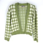 Lalavon Coordinated Set Checkered Crop Knit Sweater Set Green White Size Small Photo 1