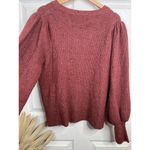 1. State  Sweater Womens Size XL Speckled Puff Sleeve Cozy Knit Mauve Brown Photo 8