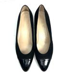 Bruno Magli Suede Black Cap Toe Low Heels Pumps Shoes Size 8.5 AA Photo 1