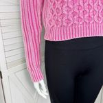 Aeropostale Cropped Cable Knit Sweater Distressed Pink XS Photo 5