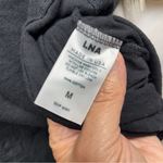 LNA ‎ Black Tee with Silver Fringe Sleeves Photo 4