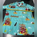 Her Universe Studio Ghibli Spirited Away Chihiro and No-Face Scenic Teal Woven Button-Up Photo 6