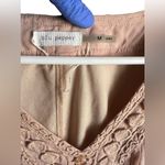 Blu Pepper  Belted Crochet Detail Midi Dress Cream Tan Beige Womens Size Medium Photo 2