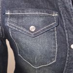 EXPRESS Stretch Denim Pearl Snap Western Fitted Shirt Size Xxs Photo 2
