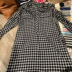 Madewell  Latitude Check Shirt Dress in True Black Small Photo 3