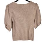 Lush Clothing LUSH Puff Sleeve Ribbed Knit Square Neck T-Shirt Oatmeal S Neutral Photo 4