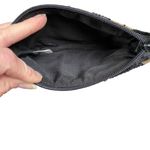 Women's black and gold zippered lined mini bag purse handbag accessories bags Photo 2