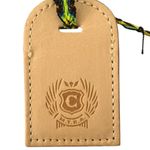 Consuela NWOT Natural Leather Bag Tag Luggage Tag Friendship Bracelet Embossed Photo 3