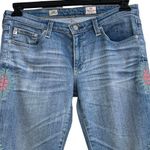 AG Adriano Goldschmied AG SZ 29R Stilt Jeans Cigarette Leg Embroidered Low-Rise Pockets Light Wash Blue Photo 1