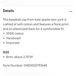 Kate Spade NWT New York Springtime Floral baseball cap OS Photo 6