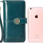 Wallets for Women Genuine Leather Credit Card Holder with RFID Blocking Large Capacity Wristlet Photo 4