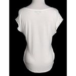 Willi Smith White Lace Willie Smith Overlay Short Cap Sleeve Boat Neck Casual CareerTop M Photo 3