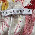 Anthropologie Fig & Flower Floral Top Medium Boho Artsy Red Colorful Peasant Photo 2