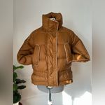 Tan Puffer Duck Jacket for Women Brown Size M Photo 2