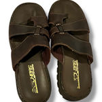 Skechers Y2K 90’s Vintage  Jammers Chunky Brown Leather Sandals Women's Sz 8 Photo 0