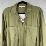 Marc New York  Top Womens 1X Green Blouse‎ Lace Up Roll Tab Office Minimalist Photo 5